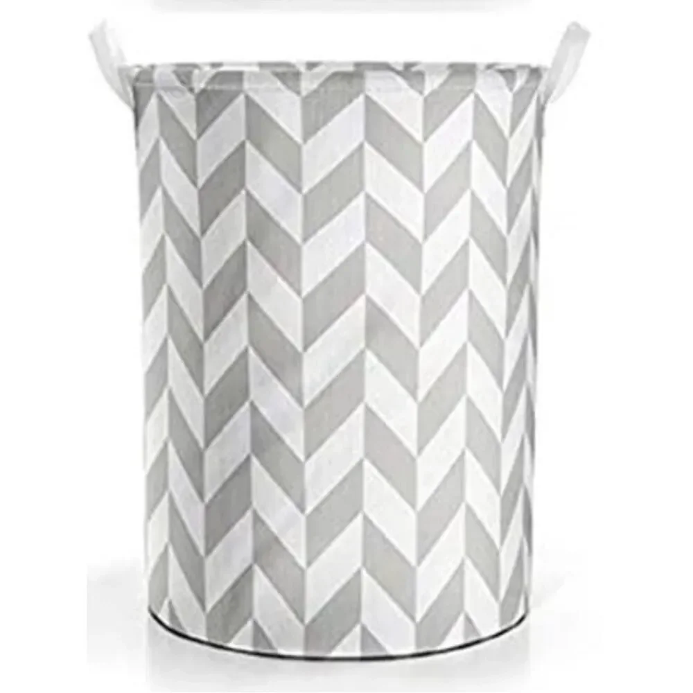 Glampers Gray and white Chevron Fabric Laundry Hamper - Home Accents